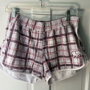 Ivory Ella Plaid Lounge Sleep Shorts Large 100% Cotton